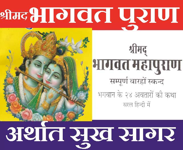 Srimad Bhagwat Maha Puran in Hindi | Bhagwat Mahapuran | Shrimad Bhagwat Mahapuran Weekly Path in 12 Skand | Sukhsagar | Sukh Sagar | भागवत महापुराण | श्रीमद भागवत महापुराण का महात्मय, सप्ताह पाठ विधि। 7 दिनों का पाठ सम्पूर्ण 12 स्कन्द |  सुख सागर - PoojaBooks.Com