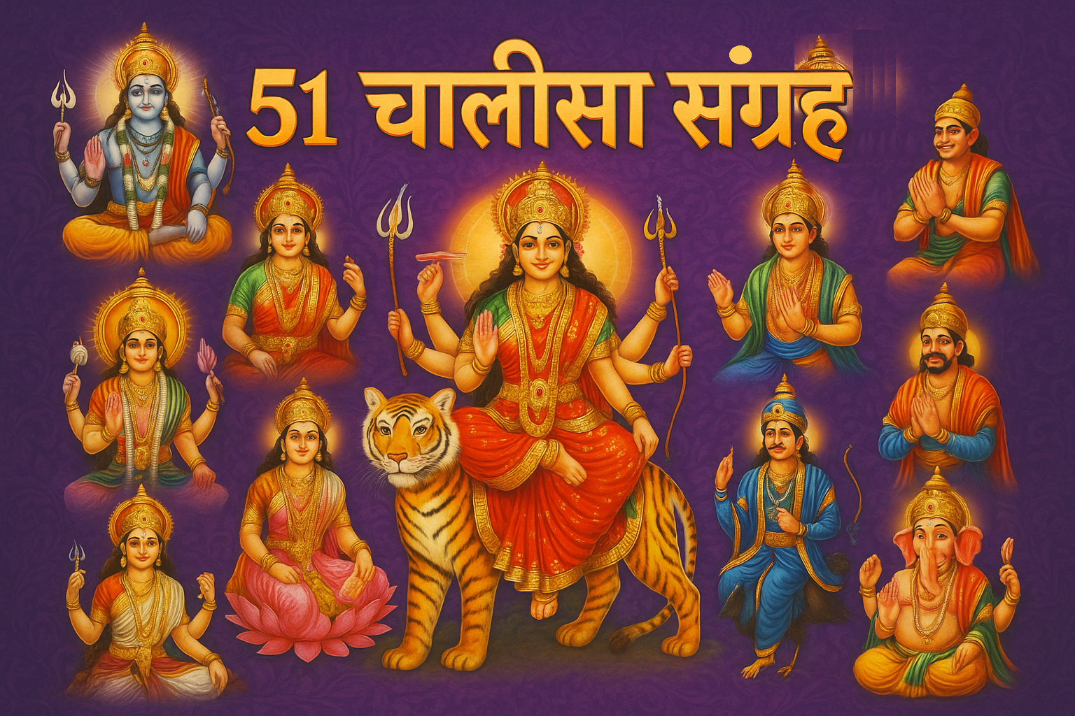 Chalisa Sangrah In Hindi | 51 Chalisa With Aarti + 1 Free Gift | 51 Chalisa Ka Sampporn Sangrah - PoojaBooks.Com