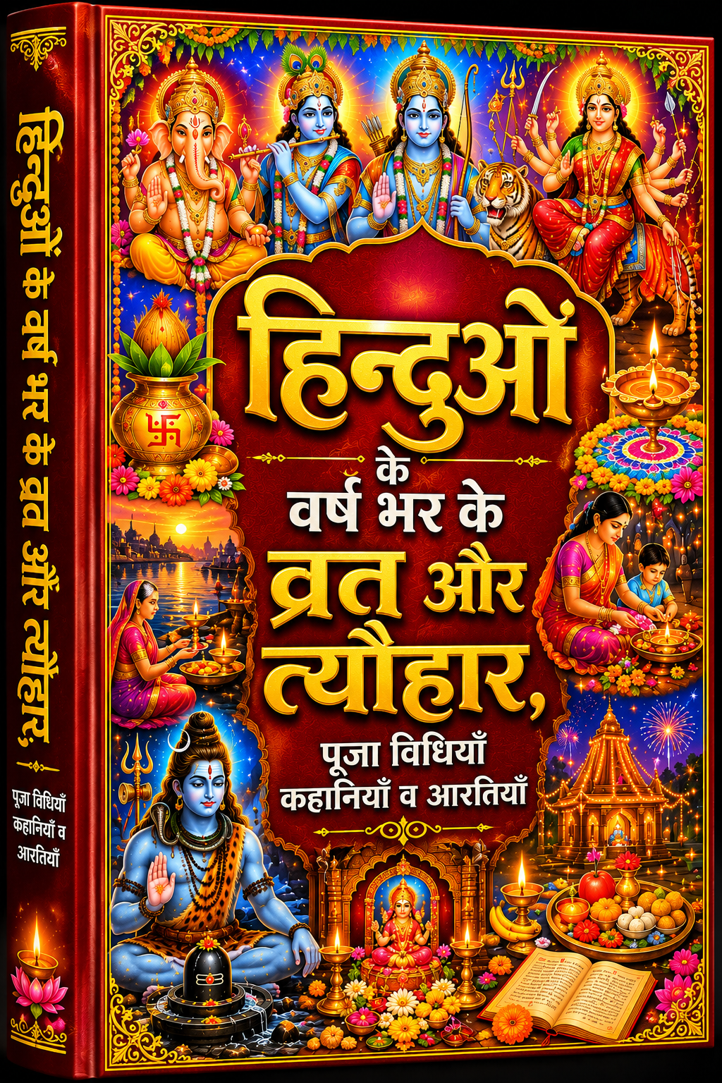Vrat Katha Book In Hindi | Vrat Tyohar Katha Book | Satranarayan Vrat Vidhi and More Than 100 Katha | वर्ष भर के व्रत और त्यौहार की कहानियाँ व विधियाँ - PoojaBooks.Com