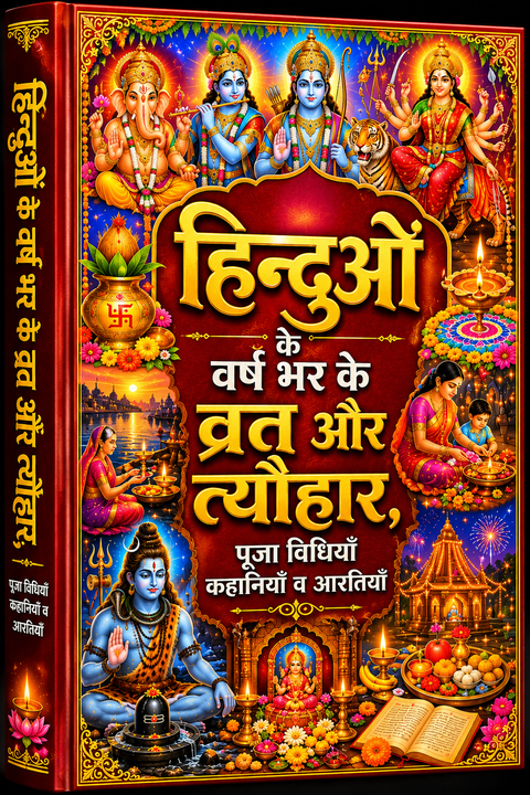 Vrat Katha Book In Hindi | Vrat Tyohar Katha Book | Satranarayan Vrat Vidhi and More Than 100 Katha | वर्ष भर के व्रत और त्यौहार की कहानियाँ व विधियाँ - PoojaBooks.Com