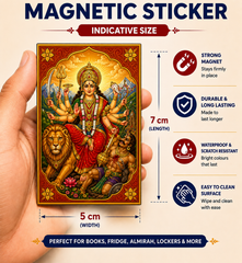 Durga Ji Magnetic Sticker for Fridge & Iron Almirah | दुर्गा जी  धार्मिक मैग्नेट | Hindu God Decorative Magnet | 7 x 5 cm - PoojaBooks.Com