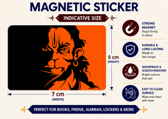 Hanuman Ji Magnetic Sticker for Fridge & Iron Almirah | हनुमान जी धार्मिक मैग्नेट | Hindu God Decorative Magnet | 7 x 5 cm - PoojaBooks.Com