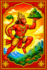 Hanuman Ji Magnetic Sticker for Fridge & Iron Almirah | हनुमान जी धार्मिक मैग्नेट | Hindu God Decorative Magnet | 7 x 5 cm