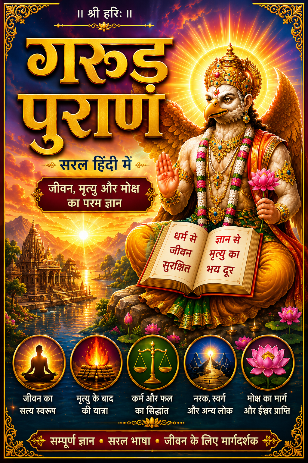 Garud Puran Pret Kalp – Hindu Dharmic Granth Detailing Afterlife, Karma | Garud Puran, Garud Puran In Hindi Book,गरुड़ पुराण प्रेत कल्प सहित, Garud Puran Hindi, Pret Kalp Book | Paper Back | Easu Hindi | श्रवण फल सहित | सरल हिंदी भाषा में - PoojaBooks.Com