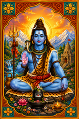 Shiv Ji Magnetic Sticker for Fridge & Iron Almirah | शिव जी का धार्मिक मैग्नेट | Hindu God Decorative Magnet | 7 x 5 cm