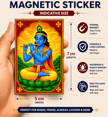 Krishna Ji Ka Magnetic Sticker for Fridge & Iron Almirah | कृष्ण जी का धार्मिक मैग्नेट | Hindu God Decorative Magnet | 7 x 5 cm