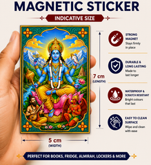 Vishnu Ji Ka Magnetic Sticker for Fridge & Iron Almirah | विष्णु जी का धार्मिक मैग्नेट | Hindu God Decorative Magnet | 7 x 5 cm