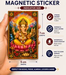 Ganesh Ji Magnetic Sticker for Fridge & Iron Almirah | गणेश जी धार्मिक मैग्नेट | Hindu God Decorative Magnet | 7 x 5 cm