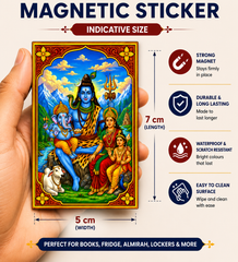 Shiv Ji Magnetic Sticker for Fridge & Iron Almirah | शिव जी का धार्मिक मैग्नेट | Hindu God Decorative Magnet | 7 x 5 cm