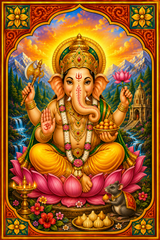 Ganesh Ji Magnetic Sticker for Fridge & Iron Almirah | गणेश जी धार्मिक मैग्नेट | Hindu God Decorative Magnet | 7 x 5 cm