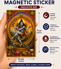 Natraj Ji Magnetic Sticker for Fridge & Iron Almirah | नटराज जी का धार्मिक मैग्नेट | Hindu God Decorative Magnet | 7 x 5 cm