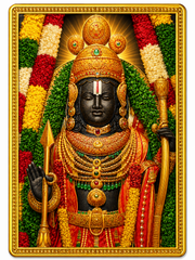 Ram Lalla Ji Ka Golden Magnetic Sticker for Fridge & Iron Almirah | राम लल्ला जी का सुनेहरा धार्मिक मैग्नेट | Hindu God Decorative Magnet | 8.5 x 6 cm