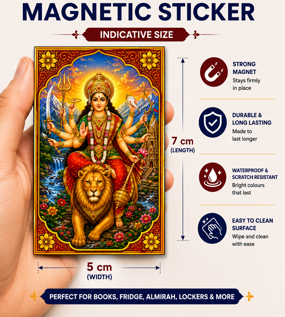 Jagannath Ji Magnetic Sticker for Fridge & Iron Almirah | जगन्नाथ जी धार्मिक मैग्नेट | Hindu God Decorative Magnet | 7 x 5 cm (Copy) - PoojaBooks.Com