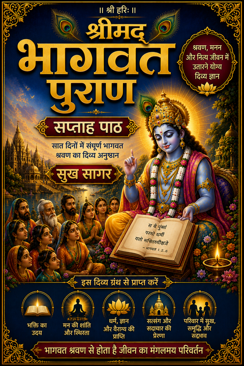 Bhagwad Mahapuran | Bhagwat Mahapuran | श्रीमद्भागवत महापुराण: भगवान विष्णु व कृष्ण लीला कथाएँ | Sukh Sagar In Easy Hindi RP - PoojaBooks.Com