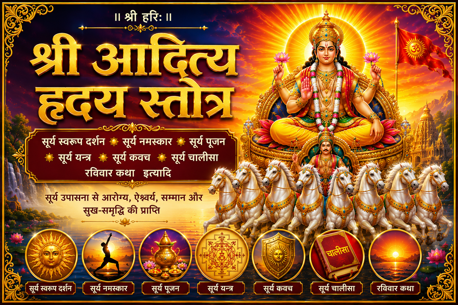 Aditya Hridaya Stotra in Hindi And Sanskrit | आदित्य हृदय स्तोत्र संस्कृत एवं हिंदी में - PoojaBooks.Com