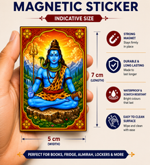 Shiv Ji Magnetic Sticker for Fridge & Iron Almirah | शिव जी का धार्मिक मैग्नेट | Hindu God Decorative Magnet | 7 x 5 cm
