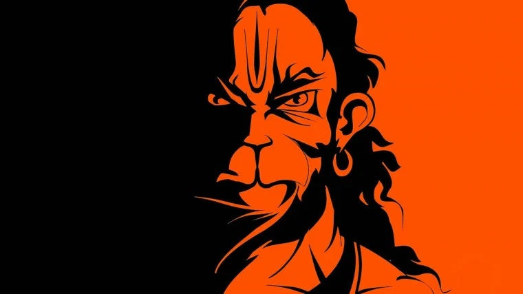 Hanuman Ji Magnetic Sticker for Fridge & Iron Almirah | हनुमान जी धार्मिक मैग्नेट | Hindu God Decorative Magnet | 7 x 5 cm - PoojaBooks.Com