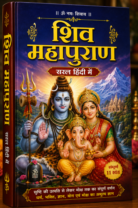 Shiv Mahapuran | शिव महापुराण सम्पूर्ण 11 खंड, संक्षिप्त सरल हिंदी भाषा में महर्षि वेद व्यास कृत | Maha Shiv Puran Book in Simple Hindi | Shiv Mahapuran Complete Ancient Text on Lord Shiva’s Leela and Teachings - PoojaBooks.Com