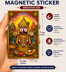 Jagannath Ji Magnetic Sticker for Fridge & Iron Almirah | जगन्नाथ जी धार्मिक मैग्नेट | Hindu God Decorative Magnet | 7 x 5 cm