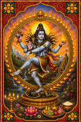 Natraj Ji Magnetic Sticker for Fridge & Iron Almirah | नटराज जी का धार्मिक मैग्नेट | Hindu God Decorative Magnet | 7 x 5 cm