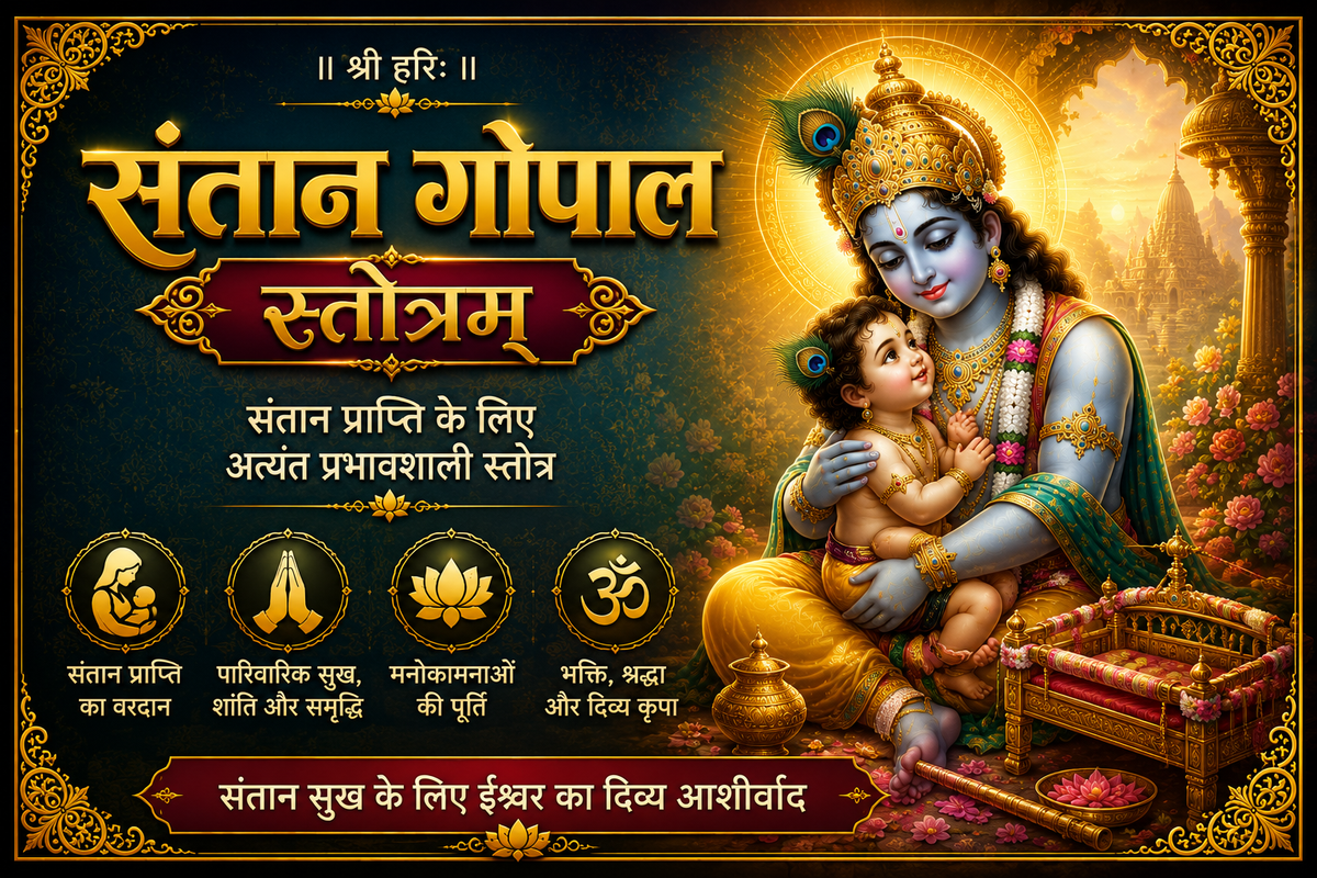 Santan Gopal Stotra | श्री संतान गोपाल स्तोत्र | Divine Grace of Lord Krishna for the child | Sanskrit With Hindi Meaning, Daily Paath Vidhi & Benefits for Family Growth