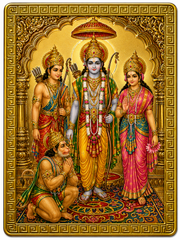 Ram Parivar Ji Ka Golden Magnetic Sticker for Fridge & Iron Almirah | राम परिवार का सुनेहरा धार्मिक मैग्नेट | Hindu God Decorative Magnet | 8.5 x 6 cm