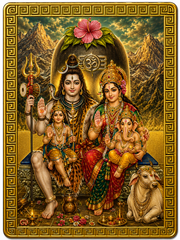 Shiva Parivar Ka Golden Magnetic Sticker for Fridge & Iron Almirah | शिव परिवार का सुनेहरा धार्मिक मैग्नेट | Hindu God Decorative Magnet | 8.5 x 6 cm (Copy)