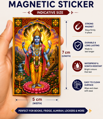 Vishnu Ji Ka Magnetic Sticker for Fridge & Iron Almirah | विष्णु जी का धार्मिक मैग्नेट | Hindu God Decorative Magnet | 7 x 5 cm