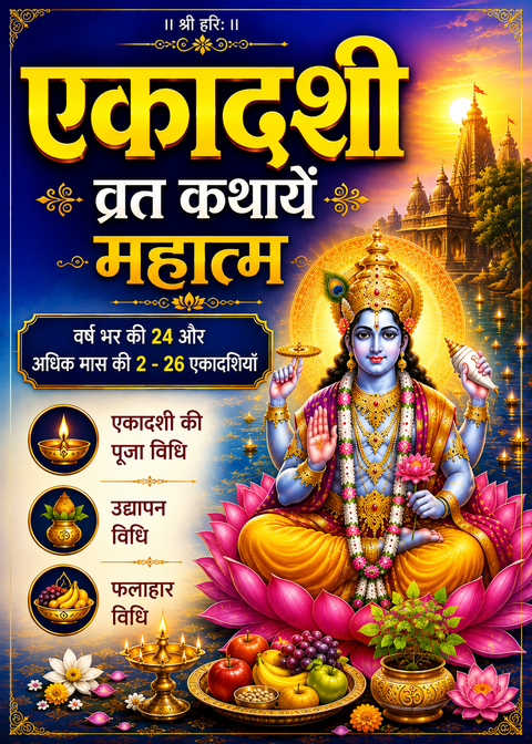 Ekadashi Book, Ekadashi Vrat Katha Book In Hindi, Ekadashi Mahatmya Book - PoojaBooks.Com