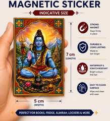 Shiv Ji Magnetic Sticker for Fridge & Iron Almirah | शिव जी का धार्मिक मैग्नेट | Hindu God Decorative Magnet | 7 x 5 cm